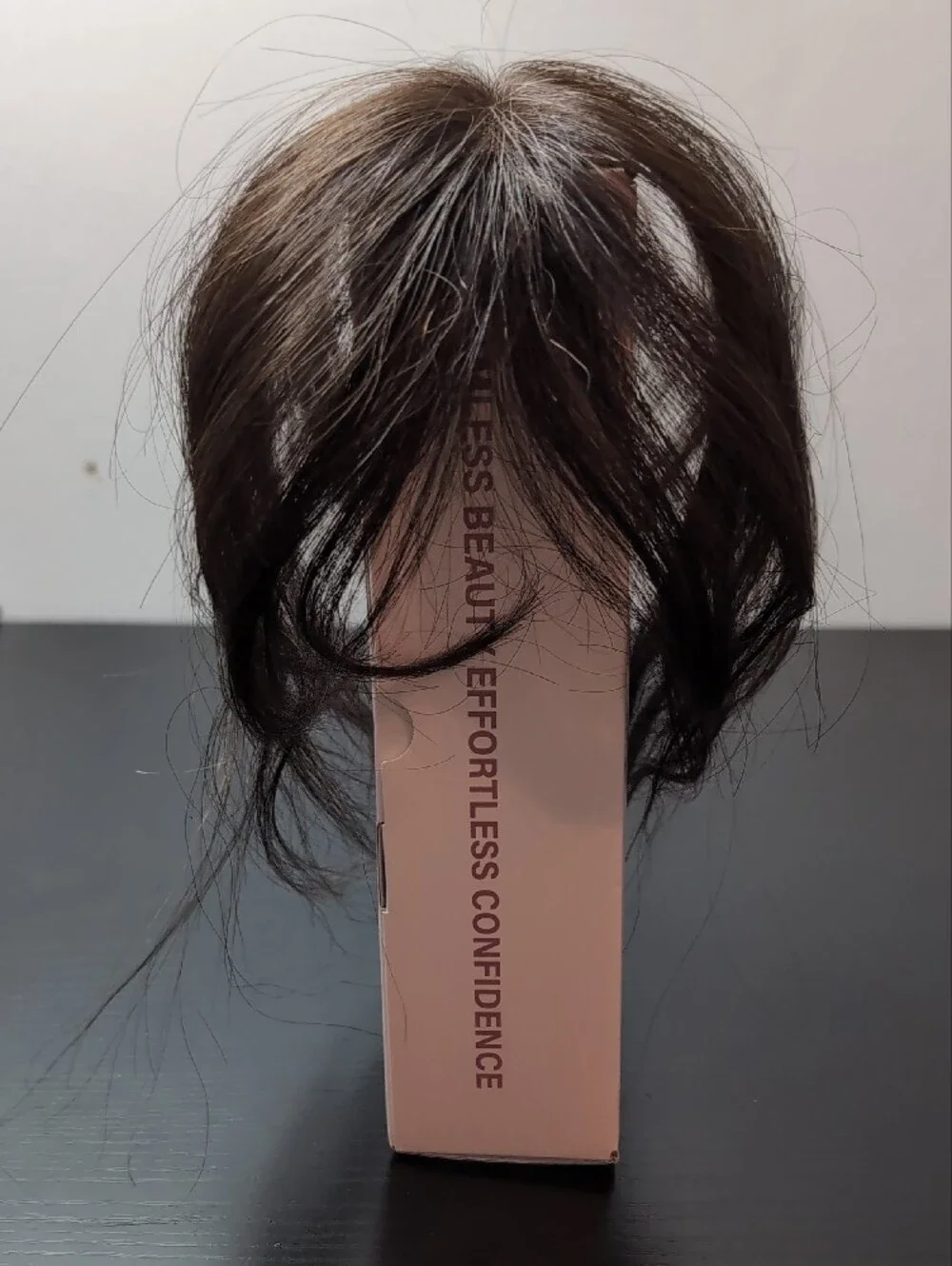 10 Inch 13x3 Dark Brown 360 Coverage Clip In Human Hair Topper With Wispy Bangs